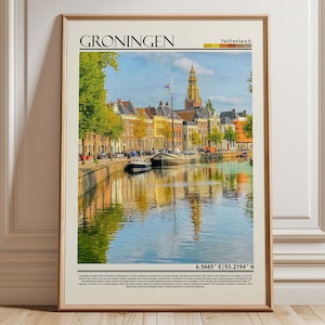 Groningen Netherlands Wall Art Print | Netherlands Travel Print Poster| Groningen Gift Art| Europe Wall Hanging Home Decor