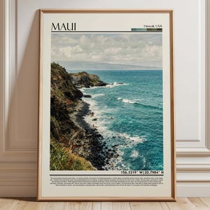 Maui Hawaii Coastal Paradise Art | Maui  Poster | Hawaii Island Travel Print | Hawaii  Nature Decor| USA Travel