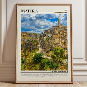 Matera Italy  Wall Art Poster| Matera Travel Print | Italy  Gift Artwork| Europe Wall Hanging Home Decor