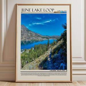 June Lake Loop-affisch | Väggkonsttryck i Kalifornien | Heminredning i USA