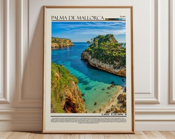Palma de Mallorca Spain Wall Art Poster| Palma de Mallorca Travel Print | Spain Gift Artwork| Europe Wall Hanging Home Decor