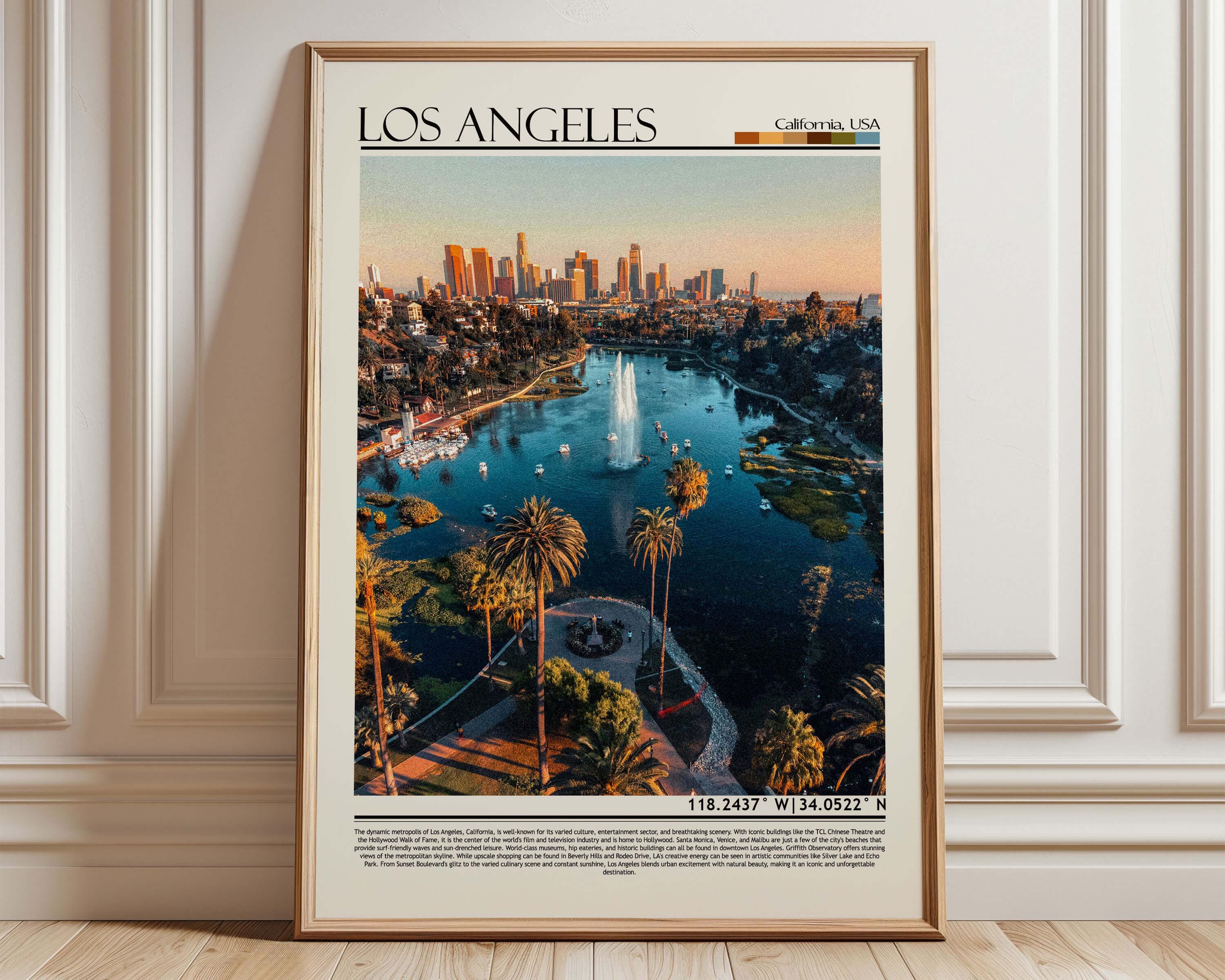 Los Angeles Travel Print | Echo Park Lake Artwork | California