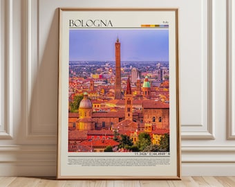 Bologna Italy Art Print: Medieval Cityscape, Italian Travel Poster