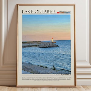 Lake Ontario Lighthouse Art | Ontario  Travel Poster | Canadian Print | Canada Home Decor