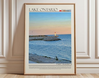 Lake Ontario Lighthouse Art | Ontario  Travel Poster | Canadian Print | Canada Home Decor