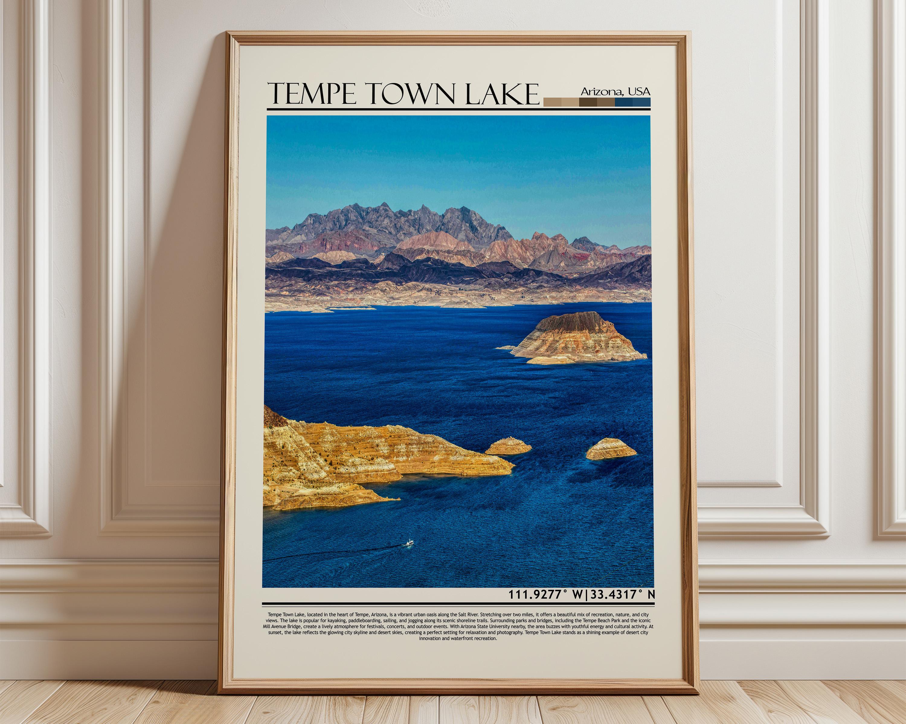 Tempe Town Lake Poster Print | Arizona Wall Art | USA Home Decor