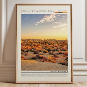Joshua Tree National Park Wall Art| California Mojave Desert Landscape Print| Joshua Tree National Park Travel Poster, USA