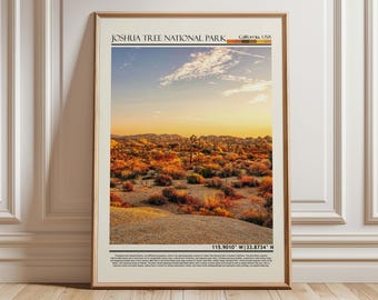 Joshua Tree National Park Wall Art| California Mojave Desert Landscape Print| Joshua Tree National Park Travel Poster, USA