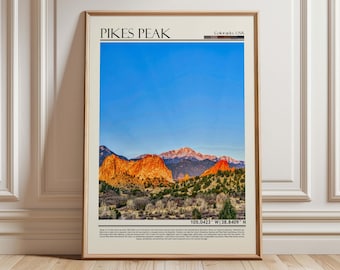 Pikes Peak Colorado Kunst Poster |Pikes Peak Reise-Druck Kunst| Colorado Geschenk Kunstwerk | USA Wandbehang Home Decor