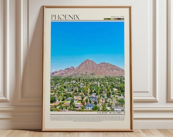 Phoenix Arizona Poster Print | Camelback Mountain Wall Art | USA Home Decor