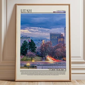 Utah Wall art Print, Utah Twilight, Framed Cityscape Poster, Utah Art, Utah Photo, Utah Poster Print, Utah Travel Gift, Utah artwork