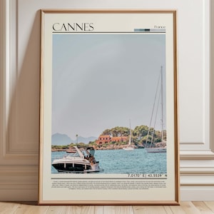 Cannes France Wall Art Poster| France Travel Print Art| Cannes Gift Artwork| Europe Wall Hanging Home Decor