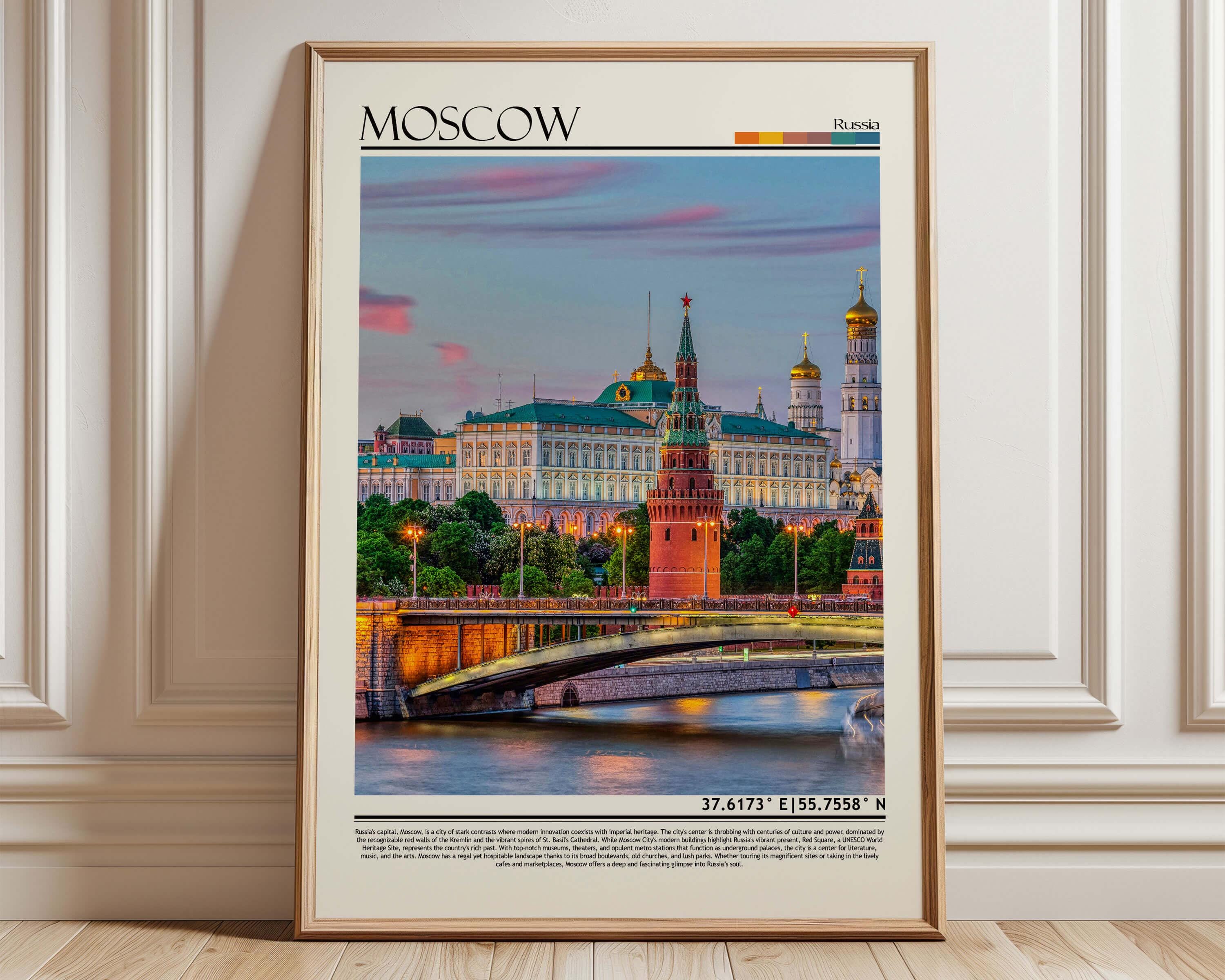 Moscow　アート　本 Moscow Russia Kremlin & Moskva River Art | Russia Iconic Cityscape