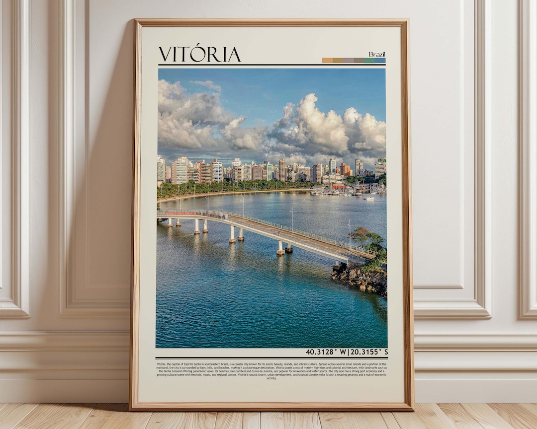 Vitoria Brazil Wall Art Poster |vitoria Brazil Travel Print Art