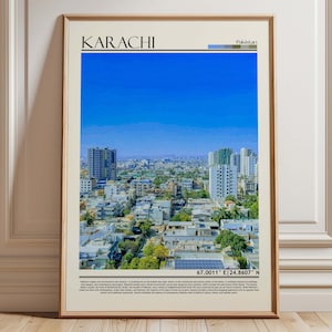 Karachi Pakistan Wall Art Poster |Karachi Travel Print Art| Pakistan Gift Artwork| Asia Wall Hanging Home Decor