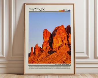 Muurkunst Phoenix, Phoenix-afdruk, Phoenix-decor, Phoenix-posterafdruk, Arizona/VS
