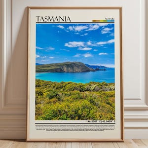 Tasmanien Küstenwand Kunst Druck, Bay of Fires Strand Druck, Australische Landschaft Fotografie, Ozean Reise Dekor