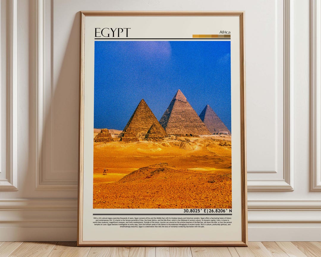 Egypt Pyramids Wall Art | Giza Necropolis Poster | Ancient Wonders ...