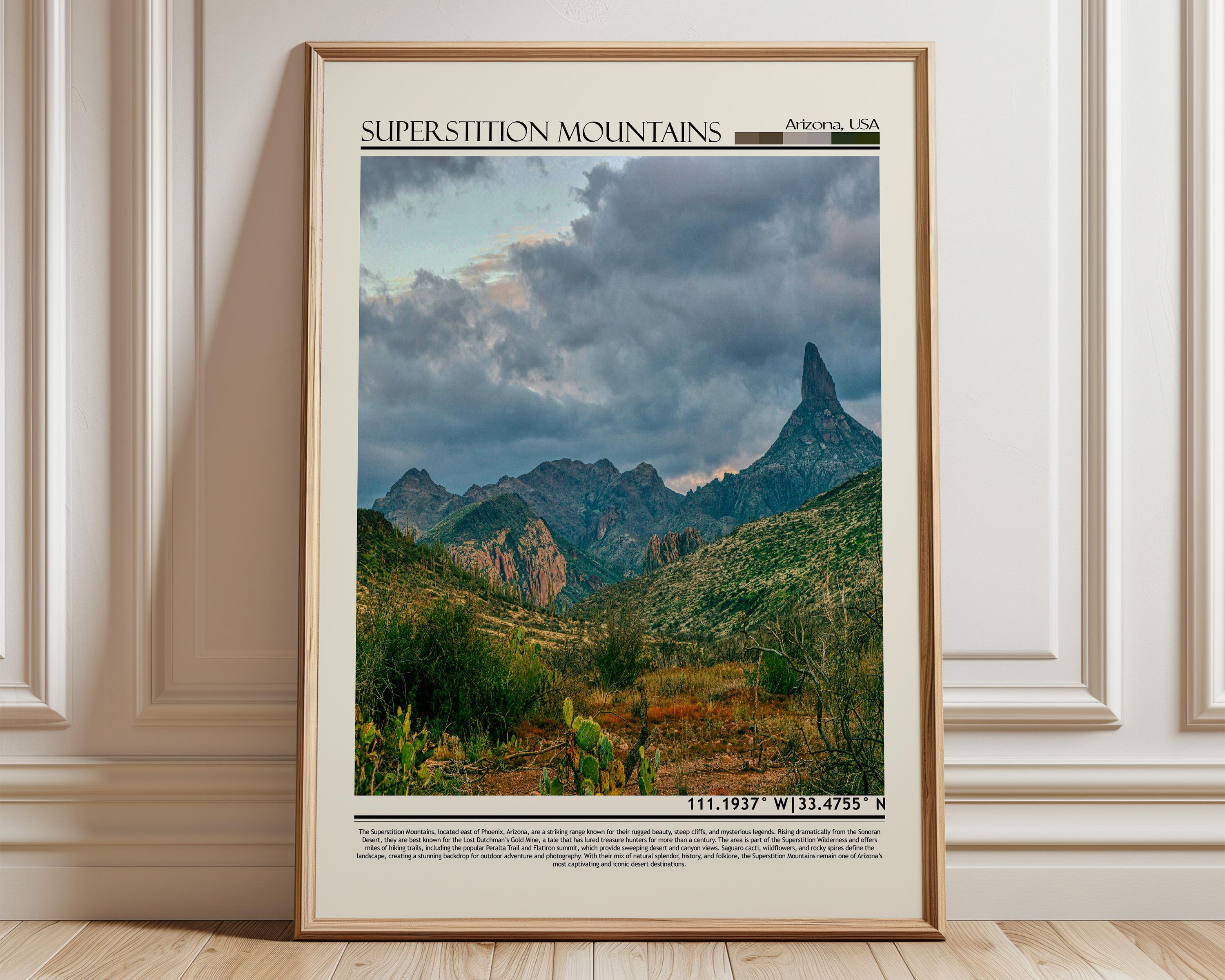 Superstition Mountains Poster Print | Arizona Wall Art | USA Home