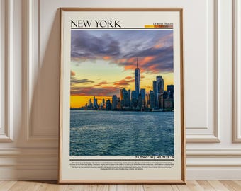 New York USA Wall Art Print| New York  Art Print | New York Poster | New York  Print | USA Travel Decor