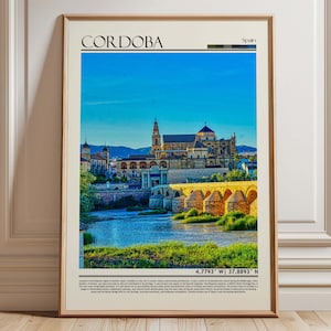 Cordoba Spain Wall Art Poster |Cordoba Travel Print Art| Spain  Gift Artwork| Europe Wall Hanging Home Decor