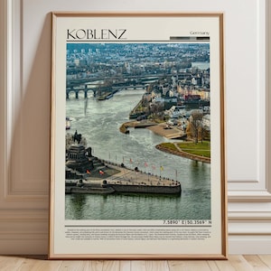 Koblenz Germany Wall Art Poster| Koblenz Travel Print | Germany Gift Artwork| Europe Wall Hanging Home Decor