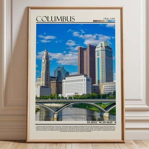 Columbus Ohio Skyline Wall Art Print| Ohio Downtown Cityscape Photography| Columbus Home Decor| USA