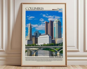 Columbus Ohio Skyline Wall Art Print| Ohio Downtown Cityscape Photography| Columbus Home Decor| USA
