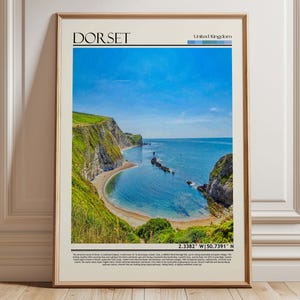 Dorset England Wall Art | Lulworth Cove Poster | Jurassic Coast Print | UK Travel Decor| Coastal Landscape Gift