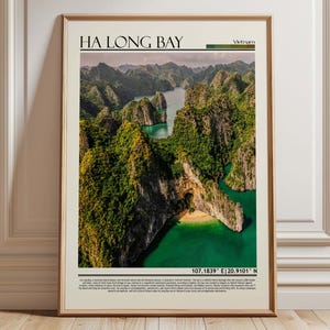 Ha Long Bay Vietnam Wall Art | Iconic Limestone Karst Poster | Vietnam Landscape Print | Vietnam Travel Decor