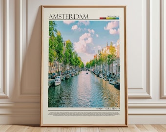 Póster de Ámsterdam, Arte mural de Ámsterdam, Foto de Ámsterdam, Decoración de Ámsterdam, Ámsterdam, Países Bajos, Foto de Ámsterdam, Impresión de los Países Bajos