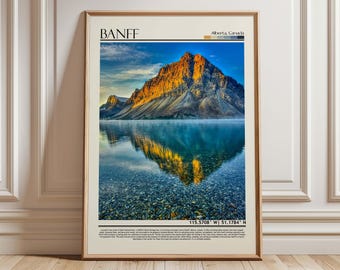 Banff Alberta Wall Art Poster| Banff Travel Print | Alberta Gift Artwork| Canada Wall Hanging Home Decor