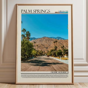 Palm Springs California Desert Art | Palm Springs Poster | USA Travel Print | California Landscape Decor