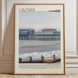 Cromer England Wall Art Poster |Cromer Travel Print Art| England Gift Artwork| Europe Wall Hanging Home Decor