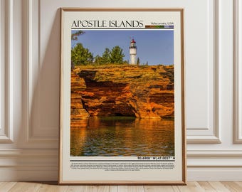 Apostle Islands  Poster Art | Wisconsin Art Print | USA Wall Hanging Home Decor