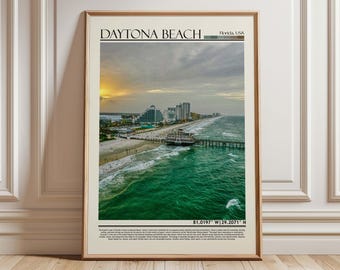 Wandposter „Daytona Beach, Florida“ | Reise-Kunstdruck aus Daytona | Geschenkidee aus Florida | Wanddekoration für Zuhause in den USA