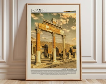 Pompeii Italy  Wall Art Poster| Pompeii Travel Print | Italy  Gift Artwork| Europe Wall Hanging Home Decor