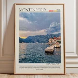 Montenegro Adriatic Coastline Art |  Montenegro Travel  Poster | Europe Travel Print | Montenegro Home Decor