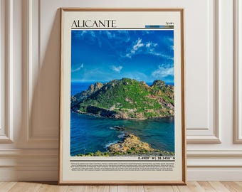 Alicante Spain Wall Art Poster |Spain Travel Print Art| Alicante Gift Artwork| Europe Wall Hanging Home Decor