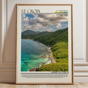 St. Croix Amerikaanse Maagdeneilanden muurkunstposter | St. Croix reisafdrukkunst| St. Croix Amerikaans kunstwerk| Woondecoraties Amerikaanse Maagdeneilanden