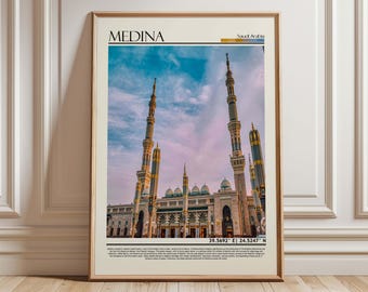 Medina Saudi Arabia Wall Art Print | Saudi Arabia Travel Print Poster| Medina Gift Art| Middle East Wall Hanging Home Decor