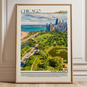 Chicago Print, Chicago Poster, Chicago Travel Poster , Chicago Poster Print, Chicago Wall Art, Illinois/ USA