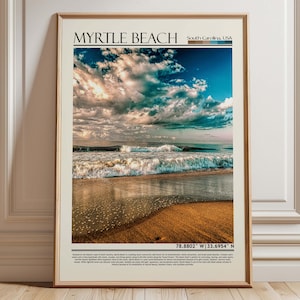 Myrtle Beach South Carolina Wall Art Poster |Myrtle Beach Travel Print Art| South Carolina Gift Artwork| USA Wall Hanging Home Decor