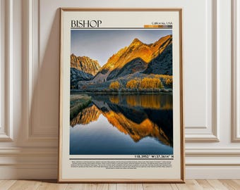 Bishop Poster | Eastern Sierra Nevada Wall Art |California Print | USA Wall Hanging Home Decor