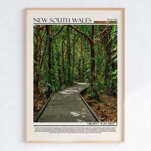 New South Wales kunst aan de muur print | Nieuw-Zuid-Wales-poster | Natuurreisprint Australië | Woondecoraties Oceanië