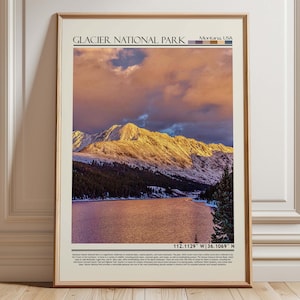 Glacier National Park Print, Glacier National Park Poster, Glacier National Park Art, Montana/USA