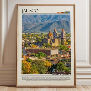 Jalisco Mexico Travel Wall Art ,Mexican Cathedral Print , Colorful Jalisco Poster | Mexico Landscape Decor ,Printable Mexico Travel Gift