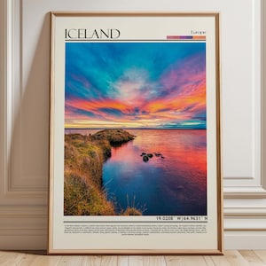 Iceland  Landscape Print | Iceland  Wall Art | Europe Travel Poster| Iceland Art Print | Europe Wall Hanging Decor