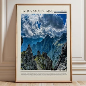 Tatra Mountains Slovakia Wall Art Poster| Tatra Mountains Travel Print | Slovakia Gift Artwork| Europe Wall Hanging Home Decor