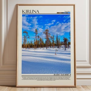 Kiruna Sweden Wall Art Poster| Kiruna Travel Print | Sweden Gift Artwork| Europe Wall Hanging Home Decor